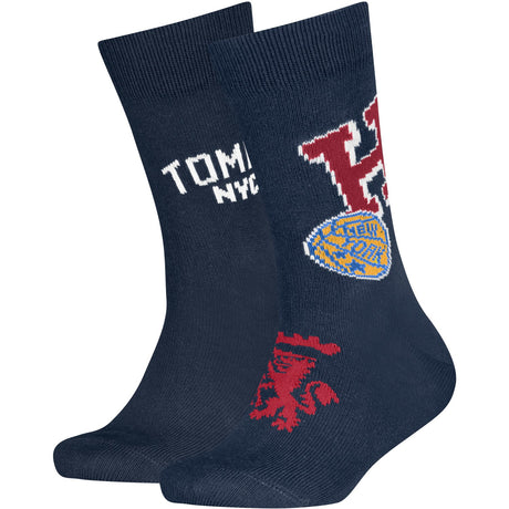 Tommy Hilfiger Navy Kids Strømper 2-Pakning College Patch