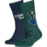 Tommy Hilfiger Green Kids Strømper 2-Pakning College Patch