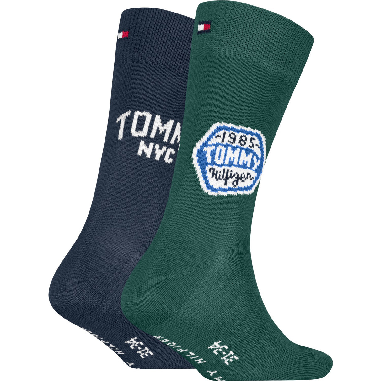 Tommy Hilfiger Green Kids Strømper 2-Pakning College Patch