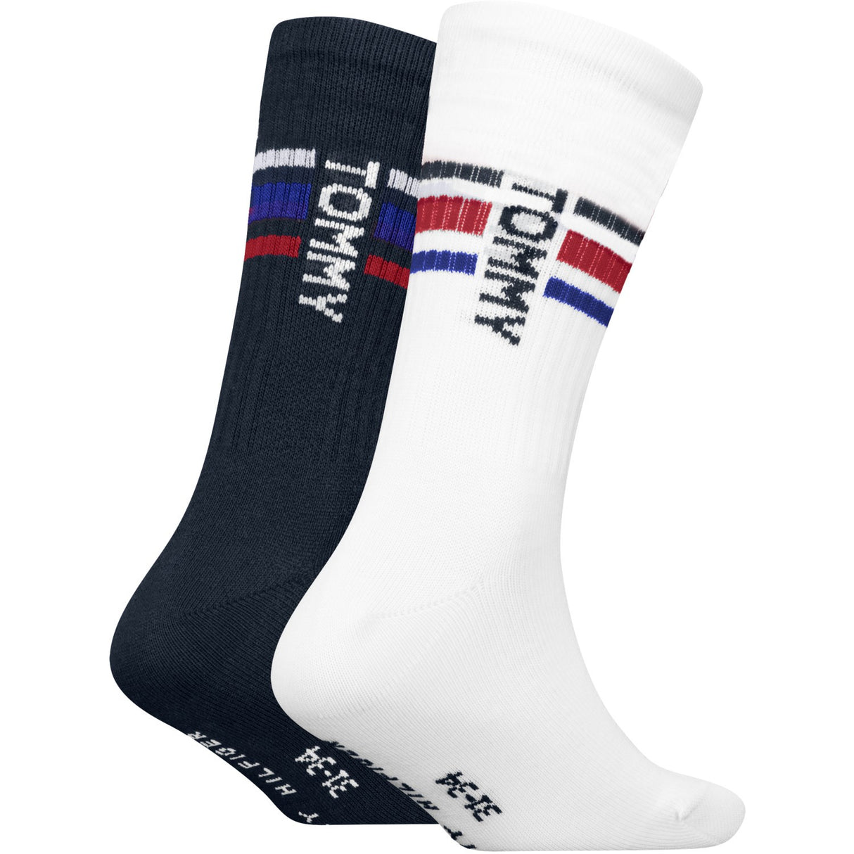 Tommy Hilfiger White Kids Strømper 2-Pakning Sport Stripe Tommy
