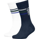 Tommy Hilfiger Navy Kids Strømper 2-Pakning Sport Stripe Tommy