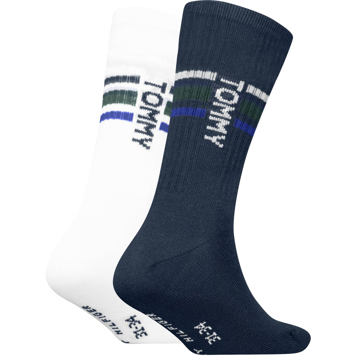 Tommy Hilfiger Navy Kids Strømper 2-Pakning Sport Stripe Tommy