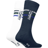 Tommy Hilfiger Navy Kids Strømper 2-Pakning Sport Stripe Tommy