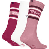Tommy Hilfiger Pink Kids Strømper 3-Pakning Varsity Tommy