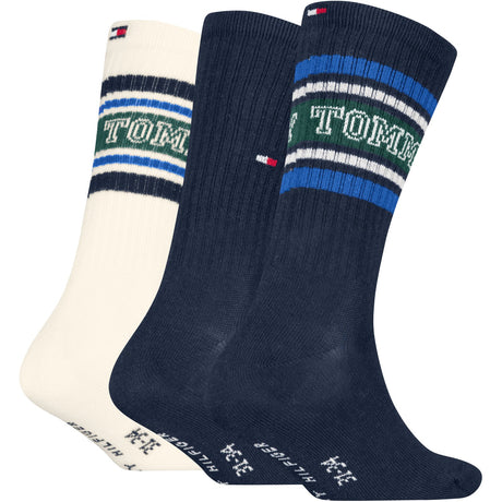 Tommy Hilfiger Navy Kids Strømper 3-Pakning Varsity Tommy