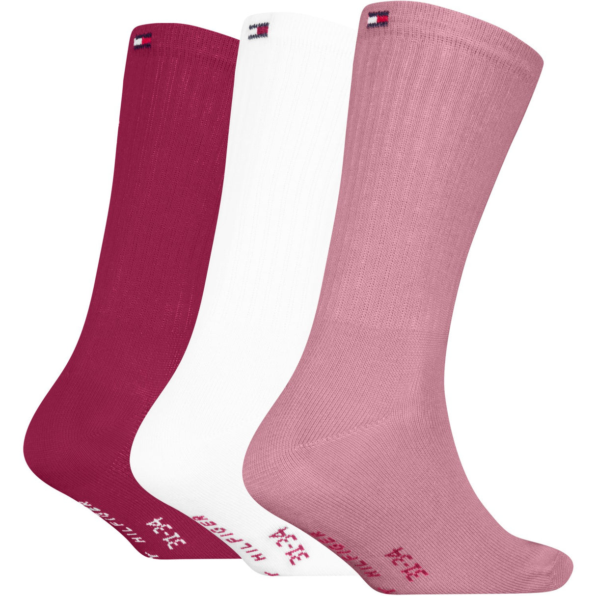 Tommy Hilfiger Pink Kids Strømper 3-Pakning Ny Sport
