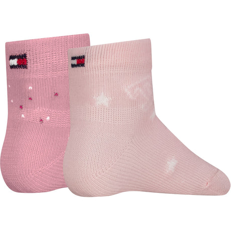 Tommy Hilfiger Light Pink Baby Strømper 2-Pakning Letters