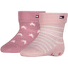 Tommy Hilfiger Light Pink Baby Strømper 2-Pakning Fold Over Abs