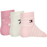 Tommy Hilfiger Light Pink Baby Strømper 3-Pakning Giftbox Stars & Stripes