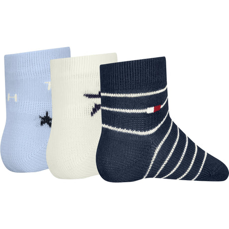 Tommy Hilfiger Light Blue Baby Strømper 3-Pakning Giftbox Stars & Stripes