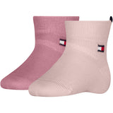 Tommy Hilfiger Light Pink Baby Strømper 2-Pakning Heart