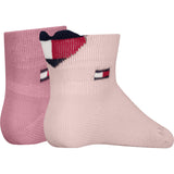Tommy Hilfiger Light Pink Baby Strømper 2-Pakning Heart