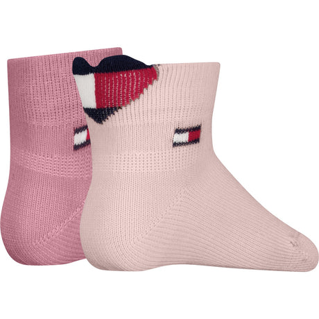 Tommy Hilfiger Light Pink Baby Strømper 2-Pakning Heart