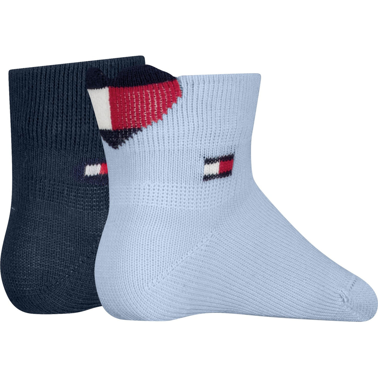 Tommy Hilfiger Light Blue Baby Strømper 2-Pakning Heart