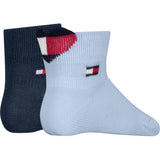 Tommy Hilfiger Light Blue Baby Strømper 2-Pakning Heart
