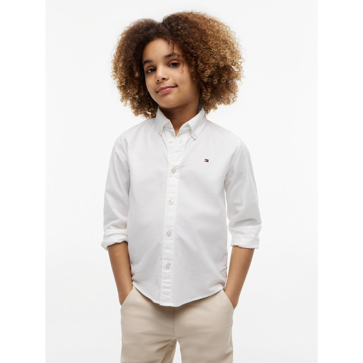 Tommy Hilfiger White Flag Oxford Skjorte Ls