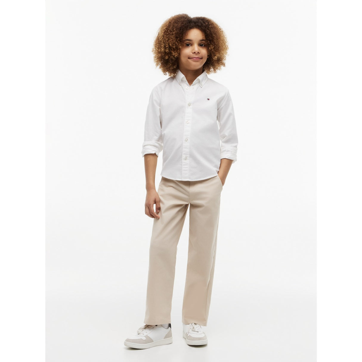 Tommy Hilfiger White Flag Oxford Skjorte Ls
