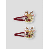 Name It Red Dahlia Reindeer Nmfrifetti 2-Pakning Hairclip