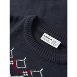 Name It Navy Blazer Nmmrissi Ls Loose Strikk Cot