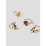 Name It Gold Colour 626 Nkfacc-Omary 4-Pakke Ringbox