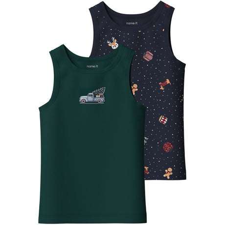 Name It Navy Blazer Nmmvismas 2-Pakning Tank Topp Giftpack