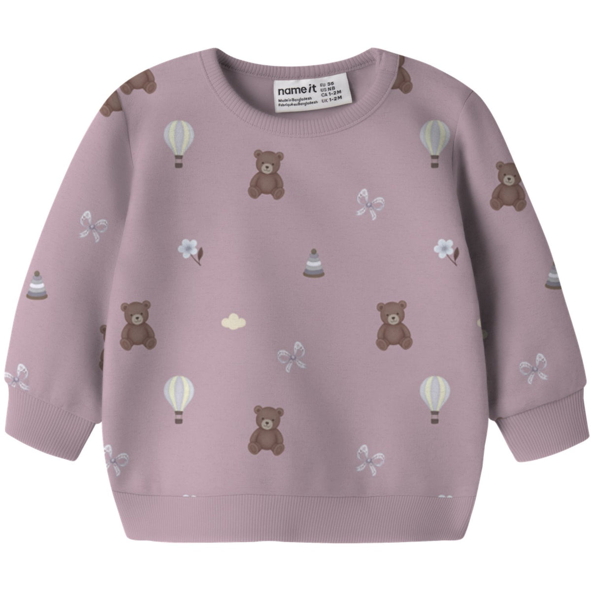 Name It Mauve Shadows Nbfragine Ls Sweat Bru