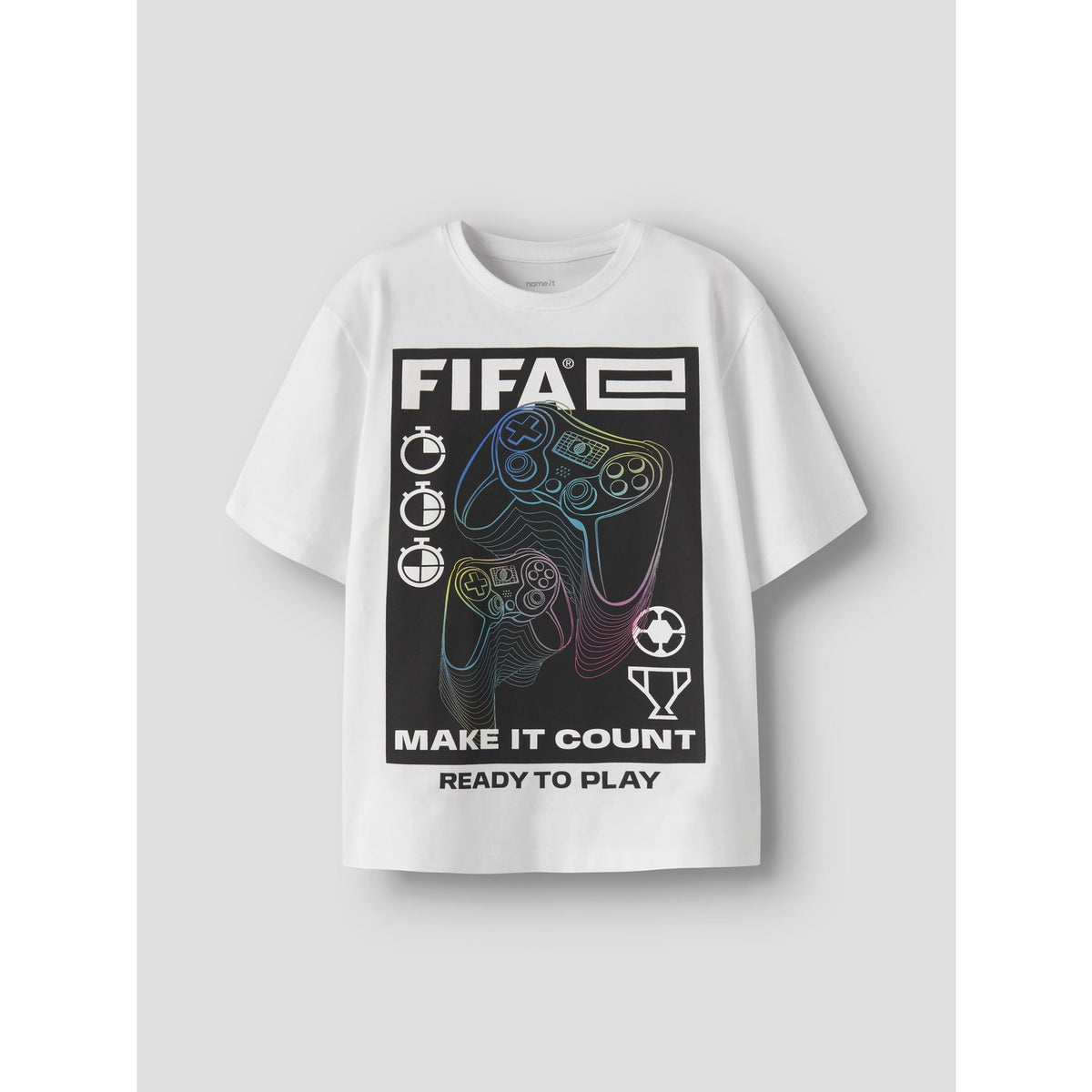 Name It Bright White Nkmollis Fifae Ss Nreg Topp Eske Vde