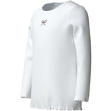 Name It Bright White Bow Embroidery Nkfvemma Glitter Ls Slim Topp