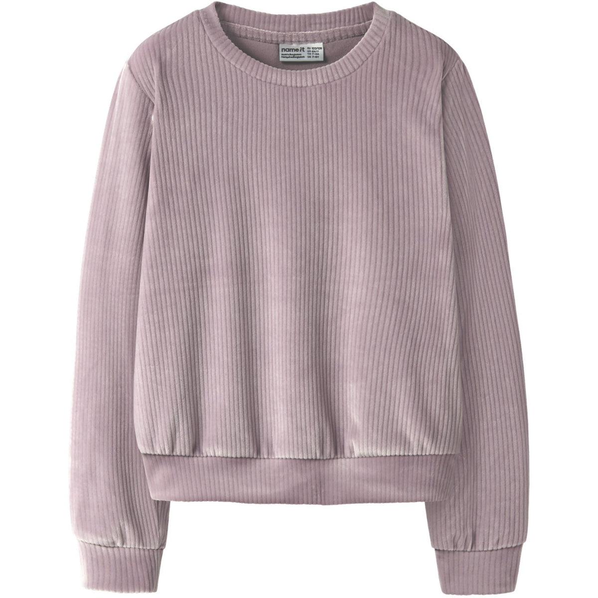 Name It Mauve Shadows Nkfveloa Ls Fløyel Kort Topp