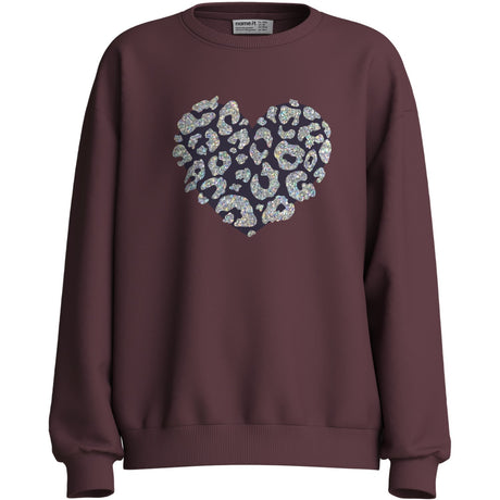 Name It Catawba Grape Glitter Leo Nkfviloui Ls Rlx Sweat Bru