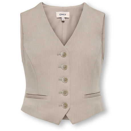 kids ONLY Taupe Gray Melange Koghattie-Iris Waistcoat Tlr