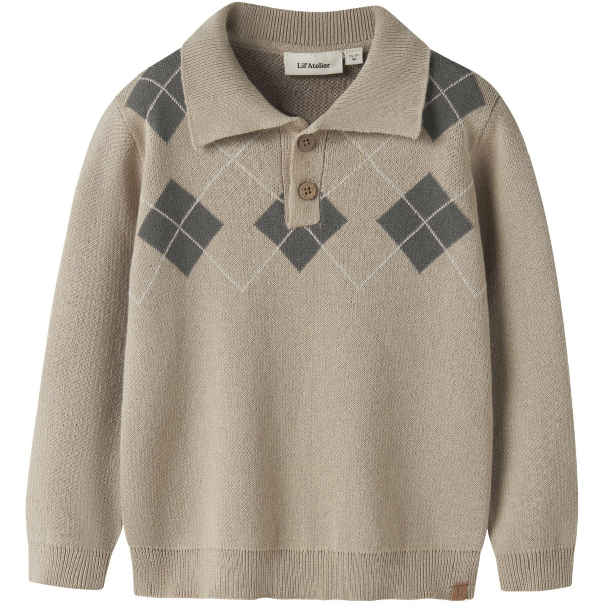 Lil'Atelier White Pepper Mulled Basil Nmmronan Ls Strikk Polo Lil