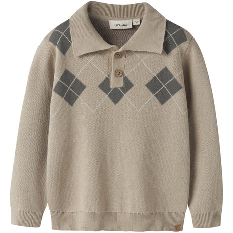 Lil'Atelier White Pepper Mulled Basil Nmmronan Ls Strikk Polo Lil
