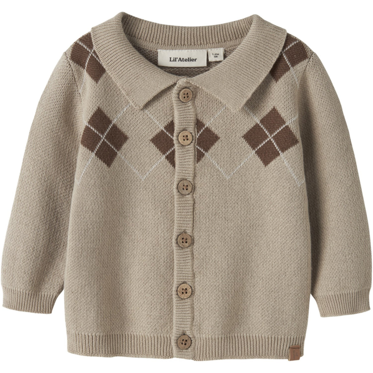 Lil'Atelier White Pepper Nbmronan Ls Strikk Polo Card Lil