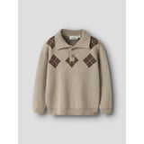 Lil'Atelier White Pepper Nmmronan Ls Strikk Polo Lil