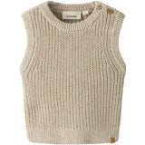 Lil'Atelier White Pepper Melange Nbmrokkos Strikk Vest Lil