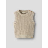 Lil'Atelier White Pepper Melange Nbmrokkos Strikk Vest Lil