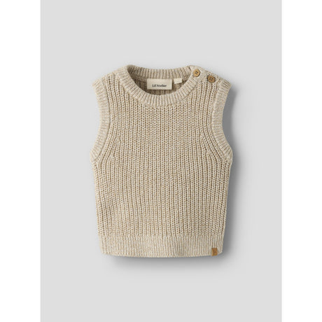 Lil'Atelier White Pepper Melange Nbmrokkos Strikk Vest Lil