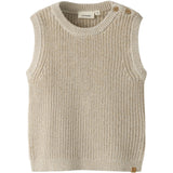 Lil'Atelier White Pepper Melange Nmmrokkos Strikk Vest Lil