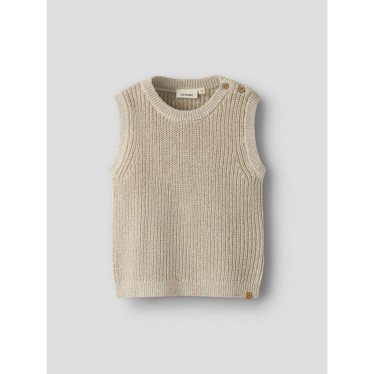 Lil'Atelier White Pepper Melange Nmmrokkos Strikk Vest Lil