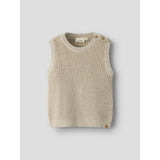 Lil'Atelier White Pepper Melange Nmmrokkos Strikk Vest Lil