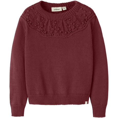 Lil'Atelier Biking Red Nmfreva Ls Loose Strikk Lil