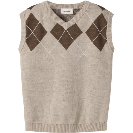 Lil'Atelier White Pepper Nmmronan Strikk Vest Lil