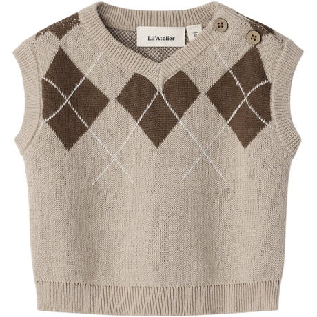 Lil'Atelier White Pepper Nbmronan Strikk Vest Lil
