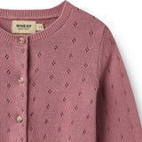 Wheat Warm Lilac Strikk Cardigan Maia