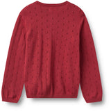 Wheat Red Cherry Strikk Cardigan Maia