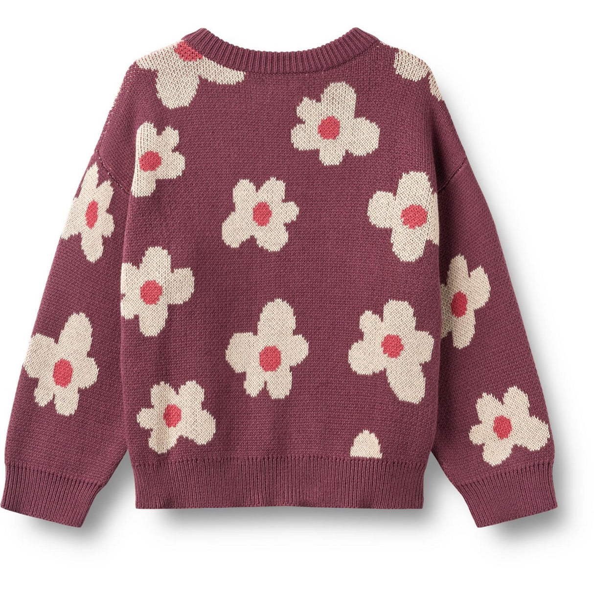Wheat Eggplant Jacquard Cardigan Alvilda