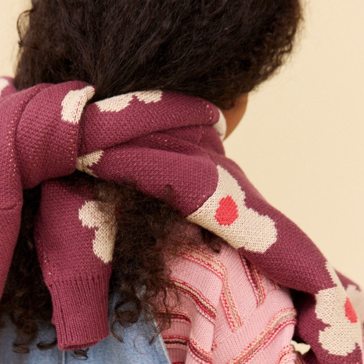 Wheat Eggplant Jacquard Cardigan Alvilda