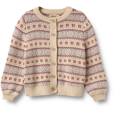 Wheat Offwhite Jacquard Cardigan Vikki