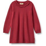 Wheat Red Cherry Strikk Kjole L/S Nannie